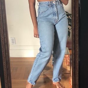 High Rise Cotton Jeans with Straight Leg